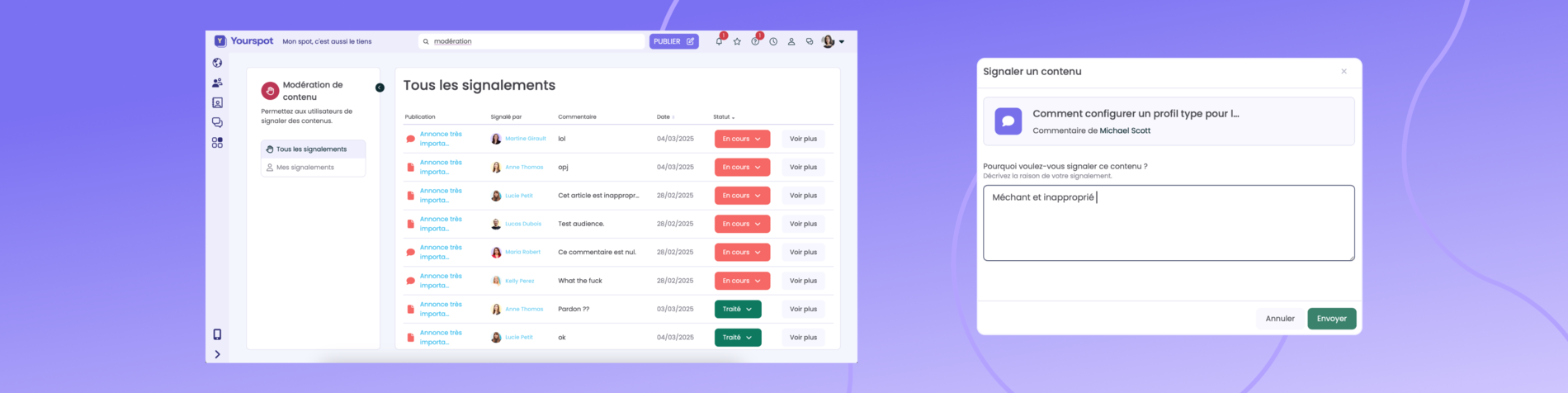 Jamespot - Modération de contenu