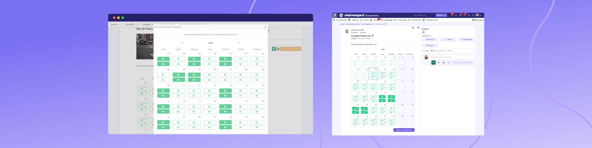 Jamespot - Gestion des présences